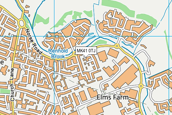 MK41 0TJ map - OS VectorMap District (Ordnance Survey)