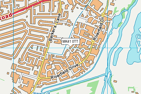 MK41 0TT map - OS VectorMap District (Ordnance Survey)