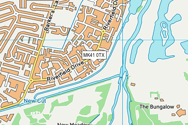 MK41 0TX map - OS VectorMap District (Ordnance Survey)