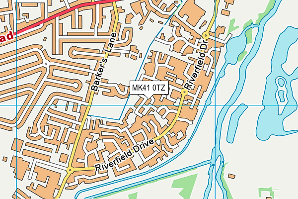MK41 0TZ map - OS VectorMap District (Ordnance Survey)