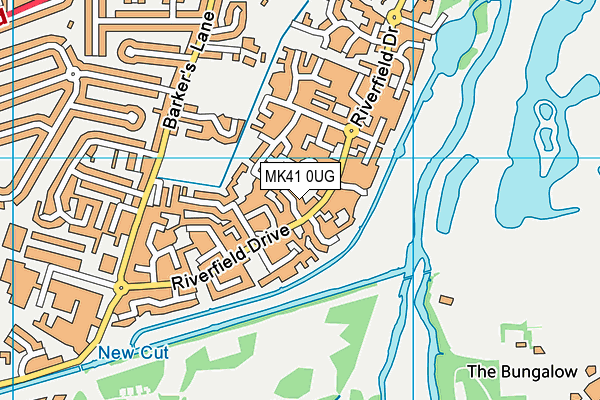 MK41 0UG map - OS VectorMap District (Ordnance Survey)