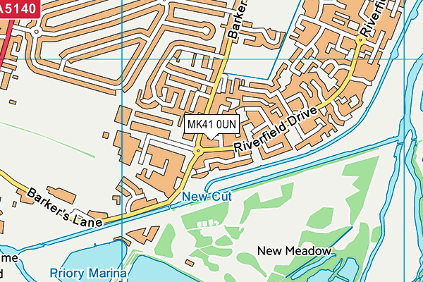 MK41 0UN map - OS VectorMap District (Ordnance Survey)