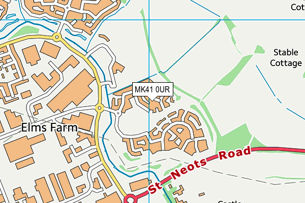 MK41 0UR map - OS VectorMap District (Ordnance Survey)