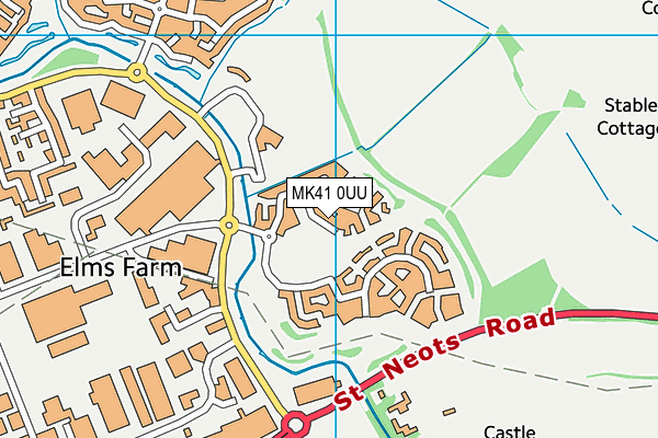 MK41 0UU map - OS VectorMap District (Ordnance Survey)