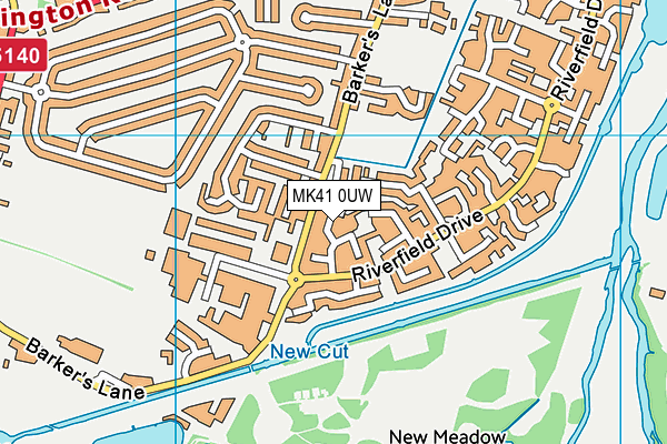 MK41 0UW map - OS VectorMap District (Ordnance Survey)