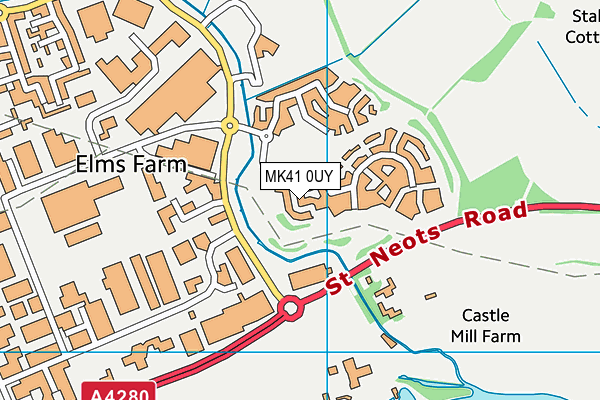 MK41 0UY map - OS VectorMap District (Ordnance Survey)