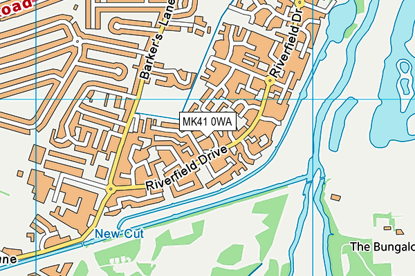 MK41 0WA map - OS VectorMap District (Ordnance Survey)