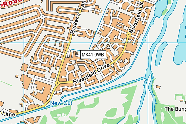 MK41 0WB map - OS VectorMap District (Ordnance Survey)