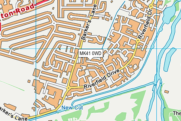 MK41 0WD map - OS VectorMap District (Ordnance Survey)