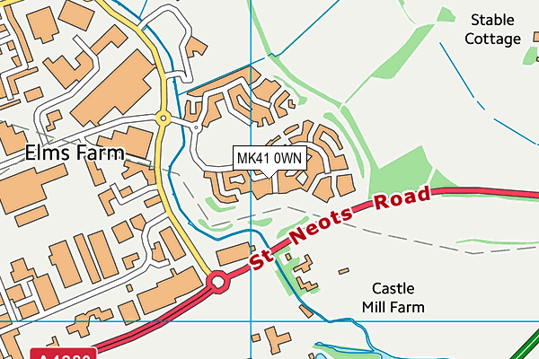 MK41 0WN map - OS VectorMap District (Ordnance Survey)