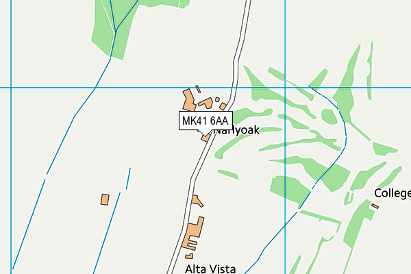 MK41 6AA map - OS VectorMap District (Ordnance Survey)