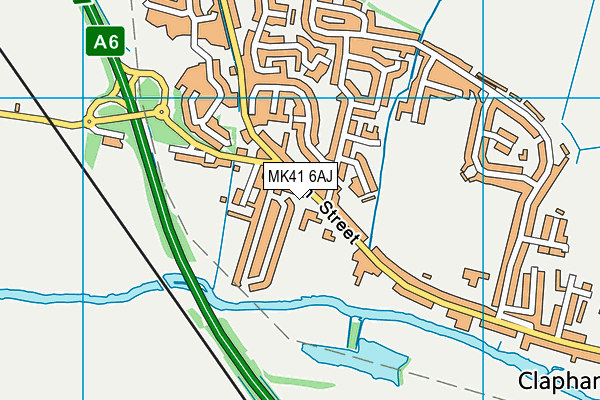 MK41 6AJ map - OS VectorMap District (Ordnance Survey)