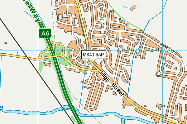 MK41 6AP map - OS VectorMap District (Ordnance Survey)
