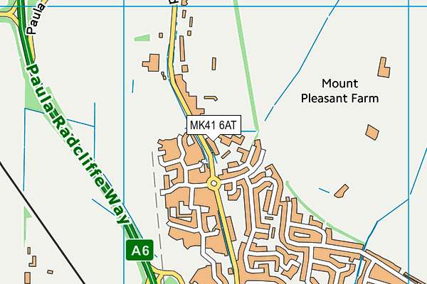 MK41 6AT map - OS VectorMap District (Ordnance Survey)