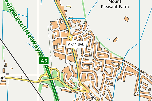 MK41 6AU map - OS VectorMap District (Ordnance Survey)