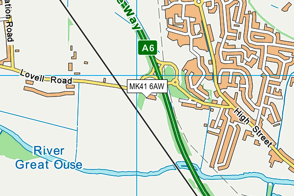MK41 6AW map - OS VectorMap District (Ordnance Survey)