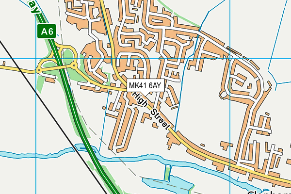 MK41 6AY map - OS VectorMap District (Ordnance Survey)