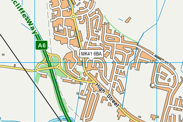 MK41 6BA map - OS VectorMap District (Ordnance Survey)