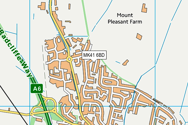 MK41 6BD map - OS VectorMap District (Ordnance Survey)