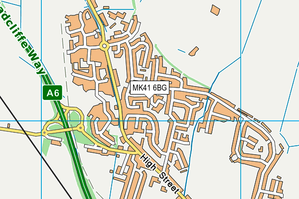 MK41 6BG map - OS VectorMap District (Ordnance Survey)