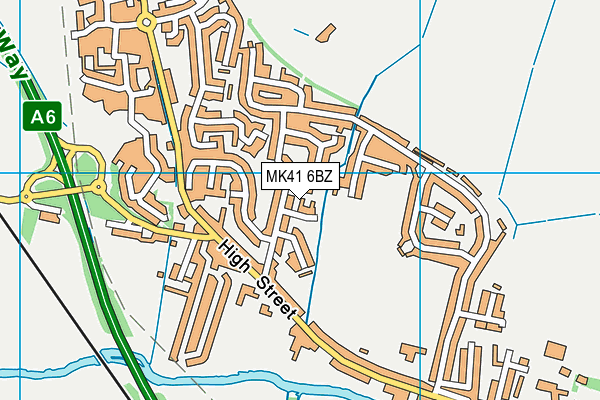 MK41 6BZ map - OS VectorMap District (Ordnance Survey)
