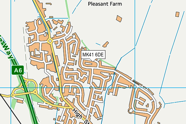 MK41 6DE map - OS VectorMap District (Ordnance Survey)