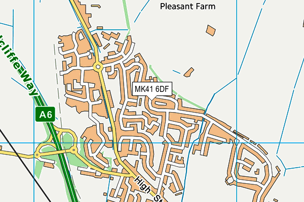 MK41 6DF map - OS VectorMap District (Ordnance Survey)