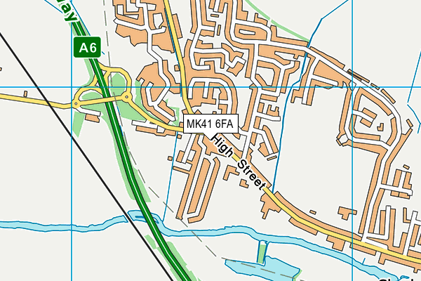 MK41 6FA map - OS VectorMap District (Ordnance Survey)