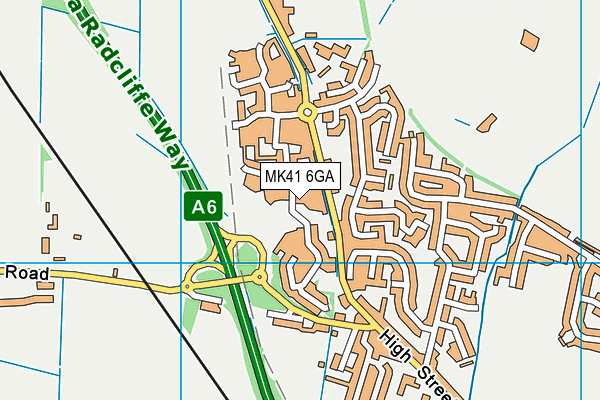 MK41 6GA map - OS VectorMap District (Ordnance Survey)