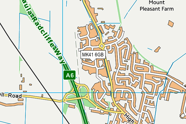 MK41 6GB map - OS VectorMap District (Ordnance Survey)
