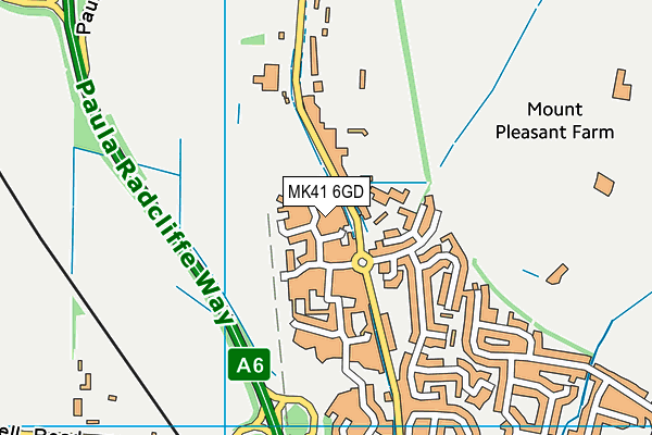 MK41 6GD map - OS VectorMap District (Ordnance Survey)