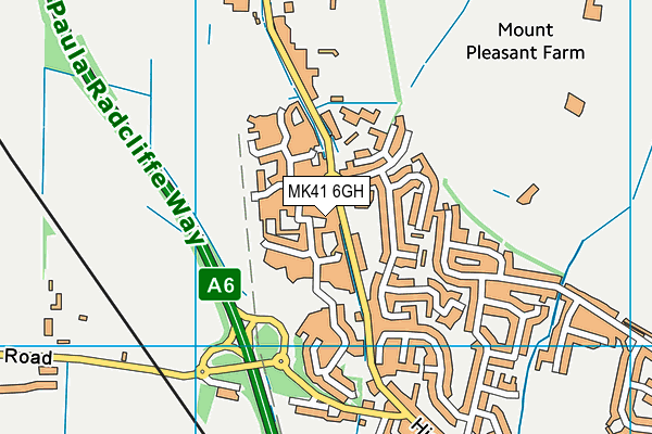 MK41 6GH map - OS VectorMap District (Ordnance Survey)
