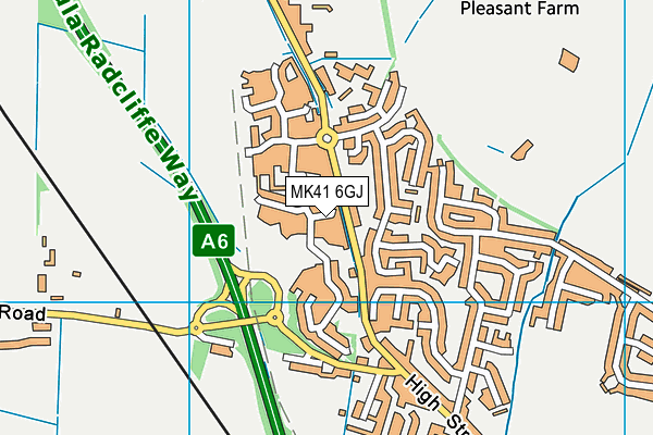 MK41 6GJ map - OS VectorMap District (Ordnance Survey)