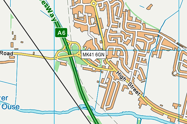 MK41 6GN map - OS VectorMap District (Ordnance Survey)