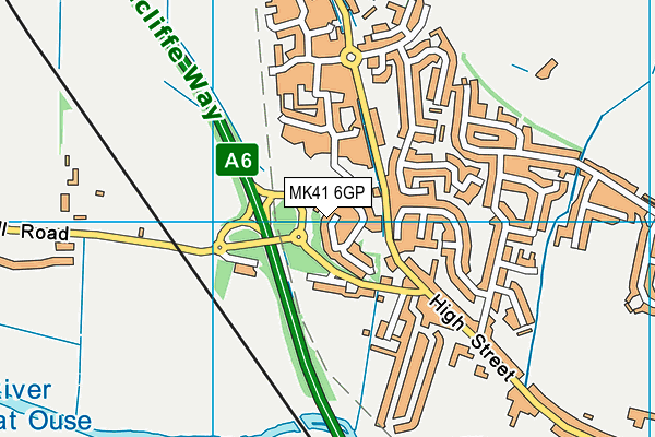 MK41 6GP map - OS VectorMap District (Ordnance Survey)