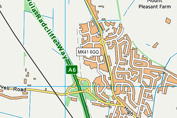 MK41 6GQ map - OS VectorMap District (Ordnance Survey)