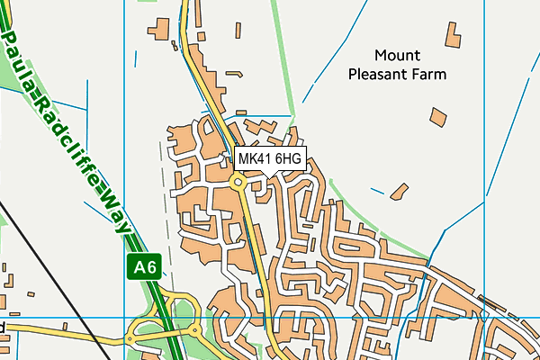 MK41 6HG map - OS VectorMap District (Ordnance Survey)
