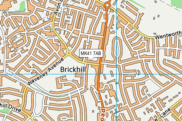 MK41 7AB map - OS VectorMap District (Ordnance Survey)