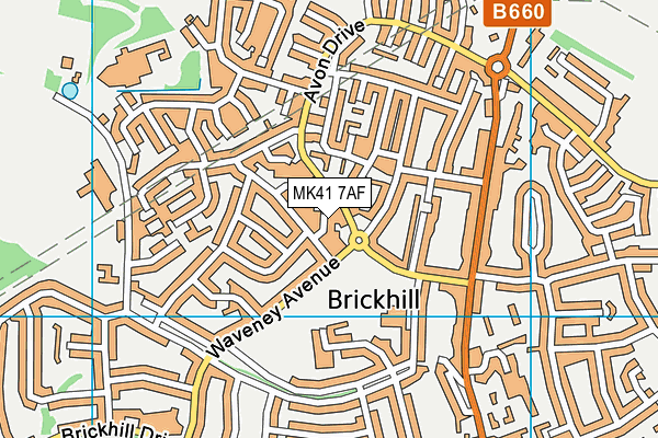 MK41 7AF map - OS VectorMap District (Ordnance Survey)