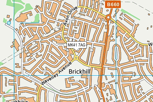 MK41 7AG map - OS VectorMap District (Ordnance Survey)