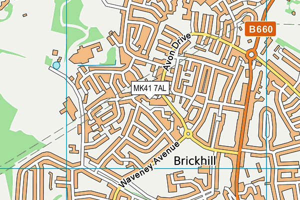 MK41 7AL map - OS VectorMap District (Ordnance Survey)