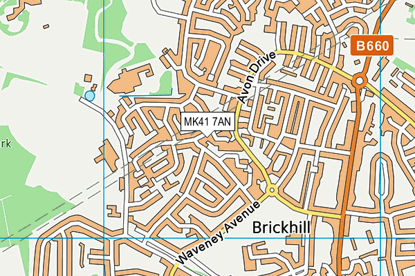 MK41 7AN map - OS VectorMap District (Ordnance Survey)