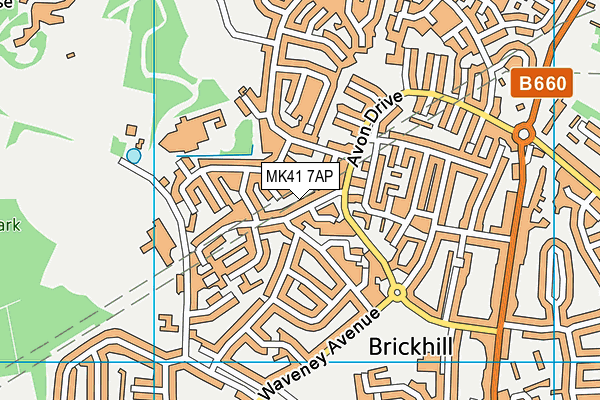 MK41 7AP map - OS VectorMap District (Ordnance Survey)