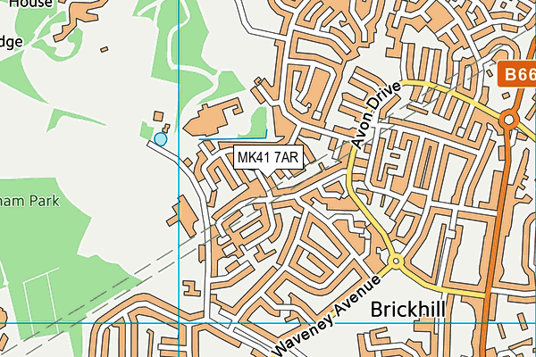 MK41 7AR map - OS VectorMap District (Ordnance Survey)