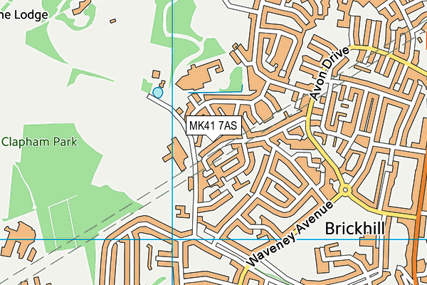 MK41 7AS map - OS VectorMap District (Ordnance Survey)