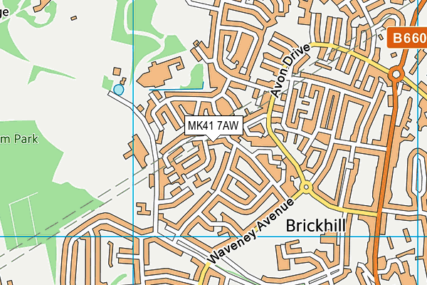 MK41 7AW map - OS VectorMap District (Ordnance Survey)