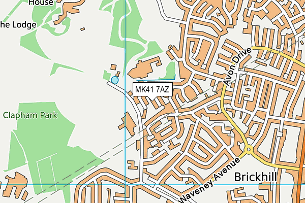 MK41 7AZ map - OS VectorMap District (Ordnance Survey)