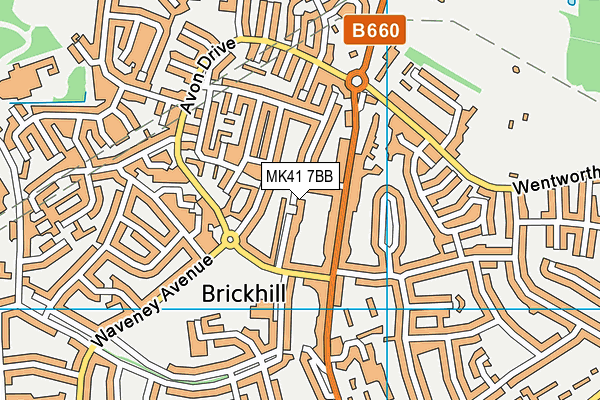 MK41 7BB map - OS VectorMap District (Ordnance Survey)