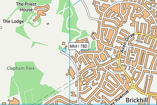 MK41 7BD map - OS VectorMap District (Ordnance Survey)