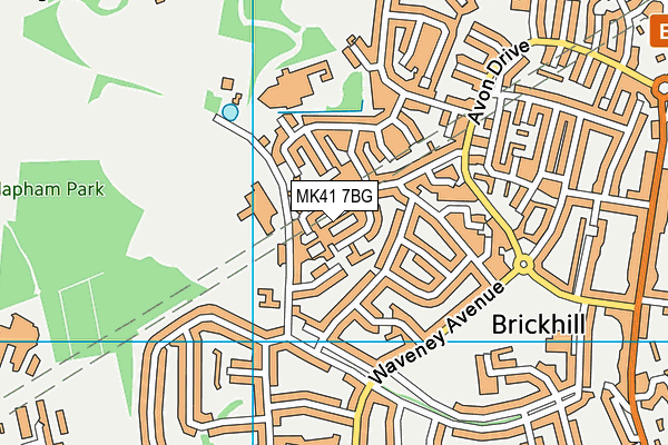 MK41 7BG map - OS VectorMap District (Ordnance Survey)